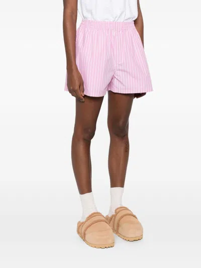 Balenciaga Pink And White Striped Cotton Boxer Shorts In Pink