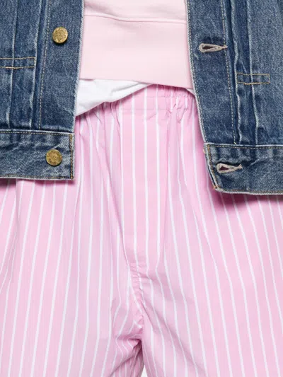 Balenciaga Pink And White Striped Cotton Boxer Shorts In Pink