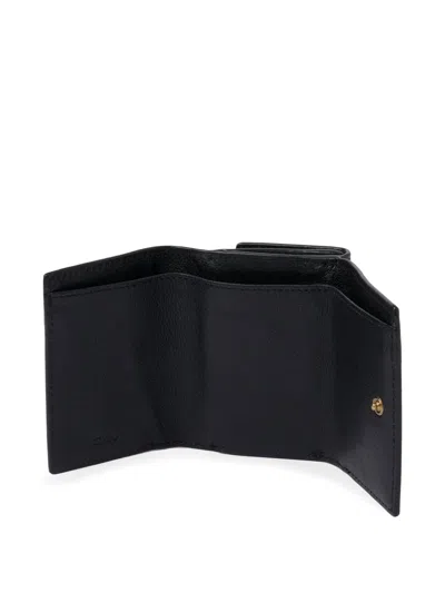 Chloé Paddington Embellished Textured-leather Cardholder In Black