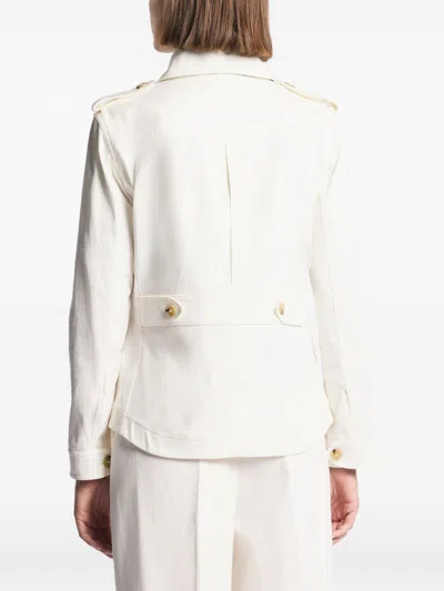Fay White Collared Jacket In Multi