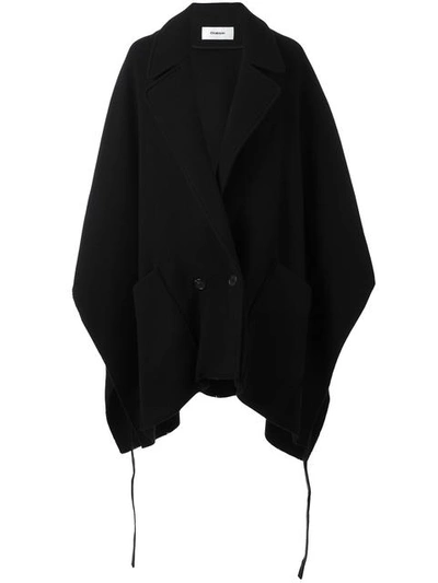 Chalayan Pocket Poncho Coat In Black