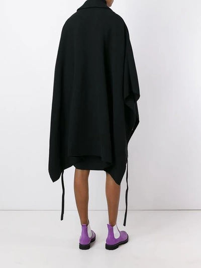 Shop Chalayan Pocket Poncho Coat In Black