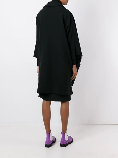 Shop Chalayan Pocket Poncho Coat In Black