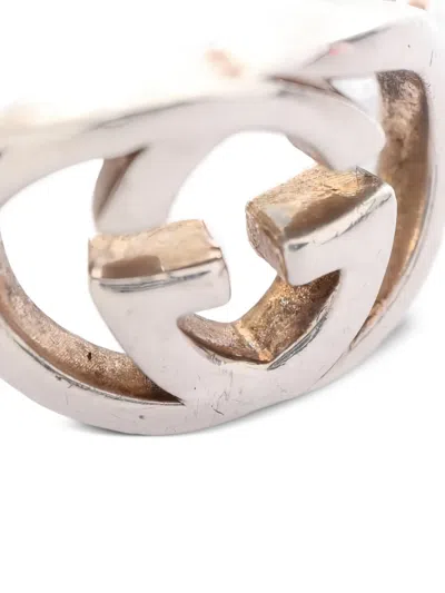 Pre-owned Gucci 2010s Interlocking G Ring In Silver