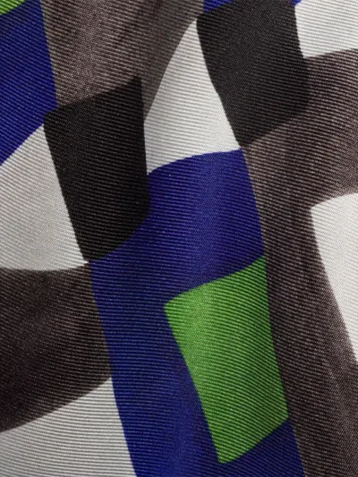 Miu Miu Geometric-printed Silk Scarf In Multi