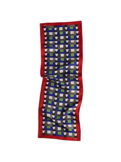 Miu Miu Geometric-printed Silk Scarf In Multi