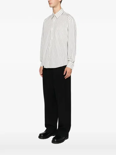 Sandro Striped-pattern Button Shirt In White