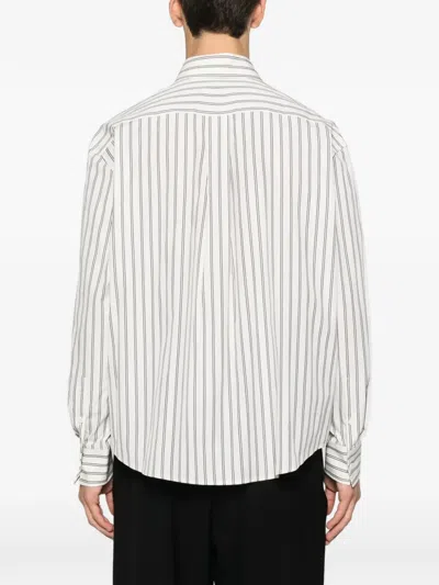 Sandro Striped-pattern Button Shirt In White