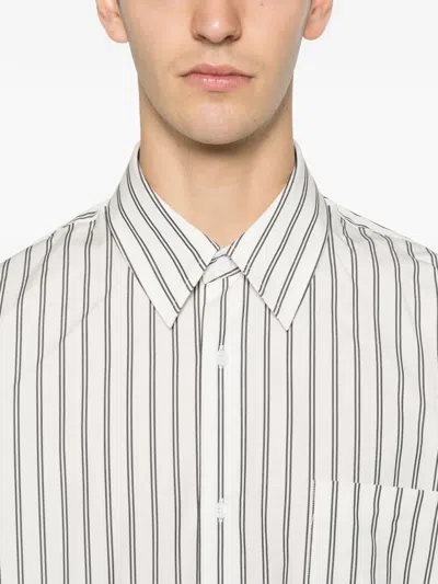 Sandro Striped-pattern Button Shirt In White