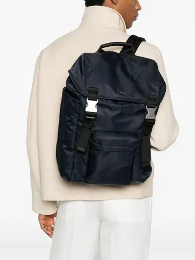 Sandro Buckle Backpack In Blue