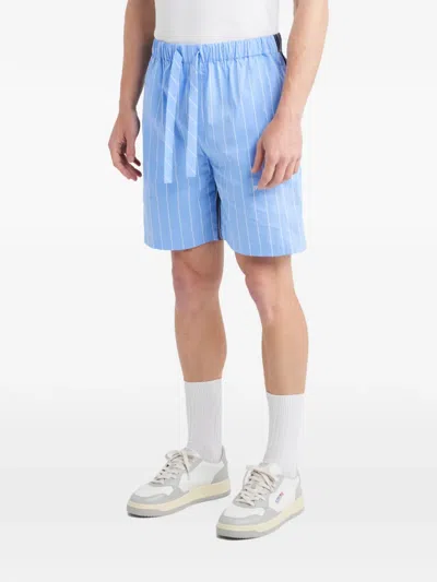 Off Duty Striped Drawstring Shorts In Blue