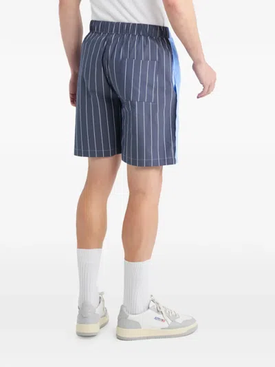 Off Duty Striped Drawstring Shorts In Blue