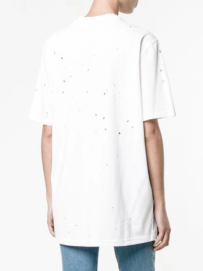 Shop Givenchy Distressed Cotton Logo Print T-shirt
