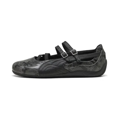 Puma Cool Dark Grey Speedcat Snake Print Ballet Flats-like Sneakers In Black