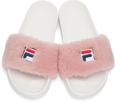 Shop Baja East Pink Fila Edition Drifter Sandals