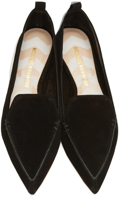 Shop Nicholas Kirkwood Black Suede Beya Loafers