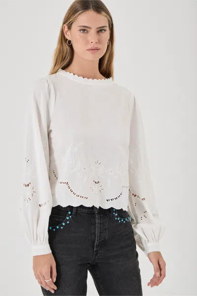 Rolla's Stephanie Blouse Embroidered In Black