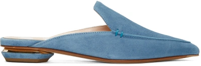 Nicholas Kirkwood Blue Suede Beya Slip-on Loafers In Sky Blue
