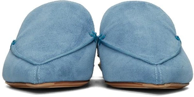 Shop Nicholas Kirkwood Blue Suede Beya Slip-on Loafers