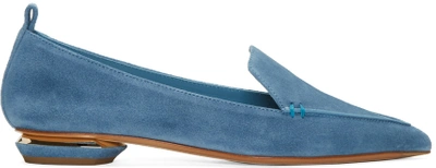 Nicholas Kirkwood Beya Suede Point-toe Loafer In B44 Bluebir