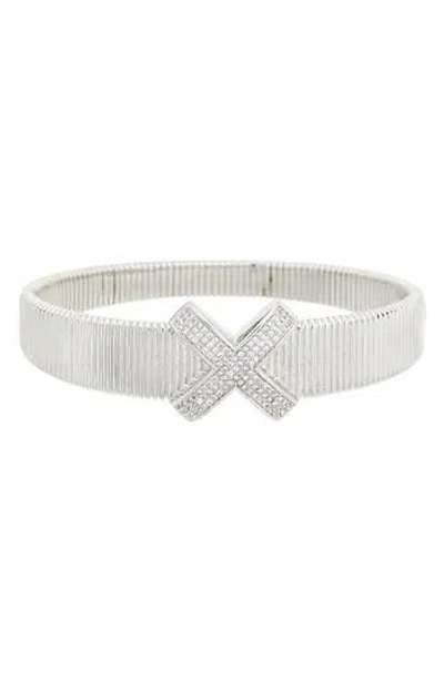 Juvell Cz Cuff Bangle Bracelet In Gray