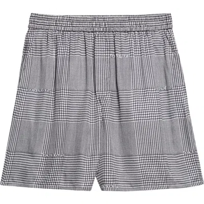 Balmain Houndstooth Elasticated Shorts In Gray