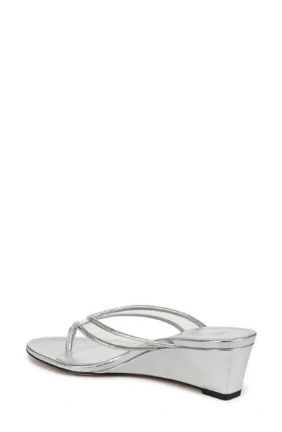 Veronica Beard Clea Wedge Flip Flop In Silver