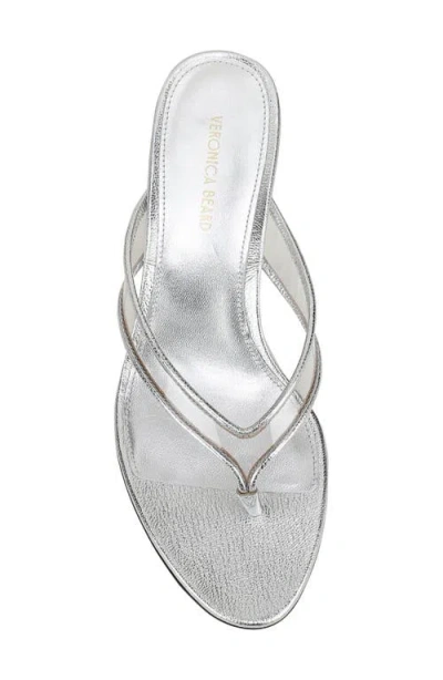 Veronica Beard Clea Wedge Flip Flop In Silver