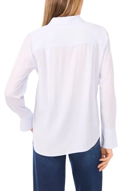 Halogenr Halogen(r) Stripe Semi Sheer Popover Top In Blue