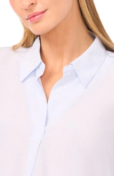 Halogenr Halogen(r) Stripe Semi Sheer Popover Top In Blue