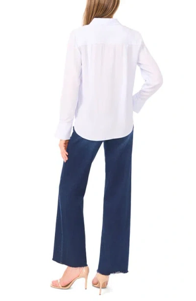 Halogenr Halogen(r) Stripe Semi Sheer Popover Top In Blue