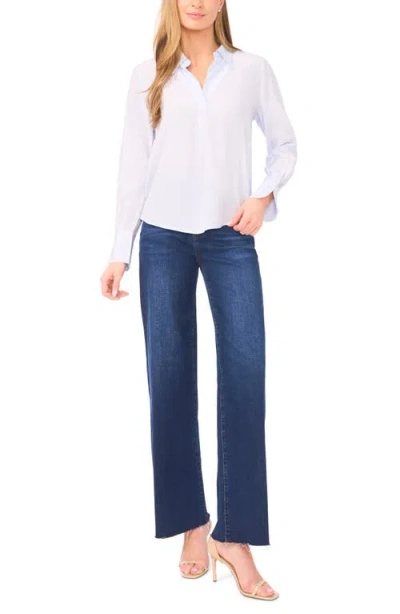 Halogenr Halogen(r) Stripe Semi Sheer Popover Top In Blue