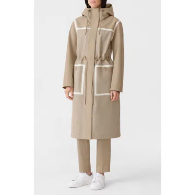 Mackage Jana-ht Houndstooth 3-layer Tech Raincoat In Neutral