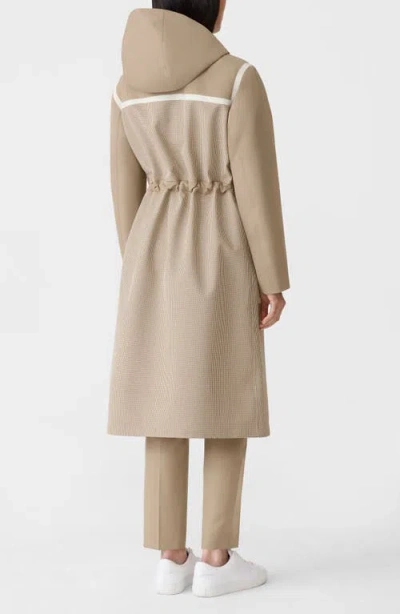 Mackage Jana-ht Houndstooth 3-layer Tech Raincoat In Neutral