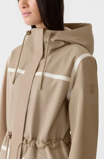 Mackage Jana-ht Houndstooth 3-layer Tech Raincoat In Neutral