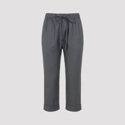 Co Turn-up Cropped Track Pants In Gray
