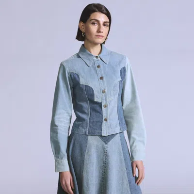 Levi's Patchwork Button-up Jacket In Blue