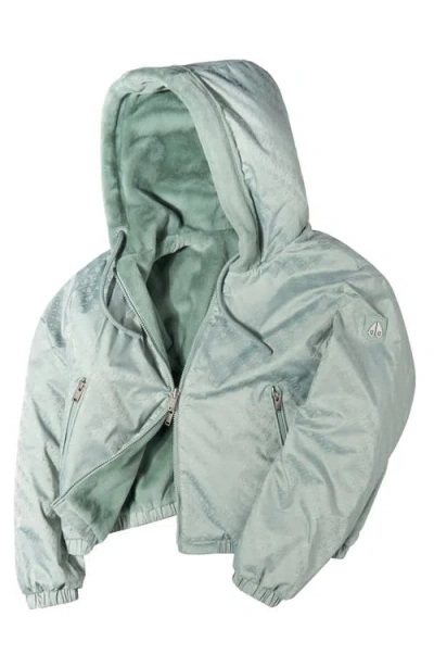 Moose Knuckles Eaton Bunny Reversible Faux Fur Hooded Jacket In Green