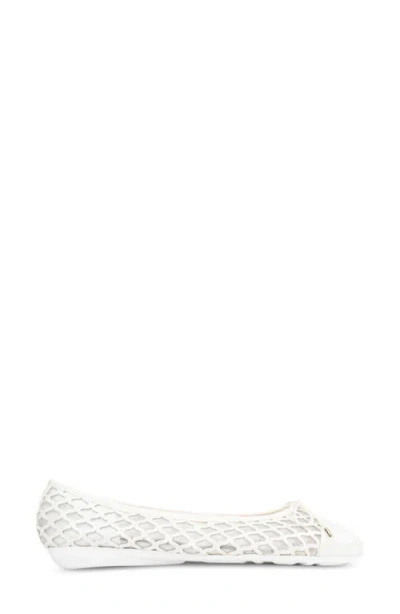 Paul Mayer Brandy Mesh Ballet Flat In White