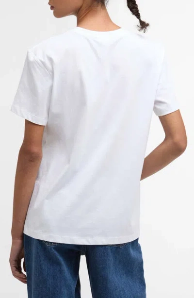 Barbour Bedale Cotton T Shirt With Print In White