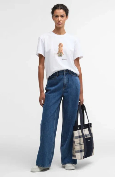 Barbour Bedale Cotton T Shirt With Print In White