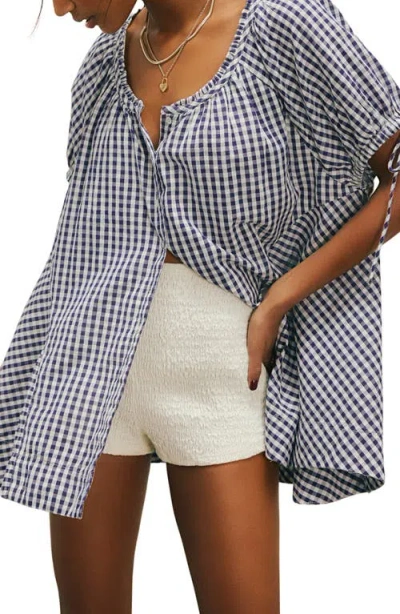 Free People Farley Gingham Button-up Tunic In Multi