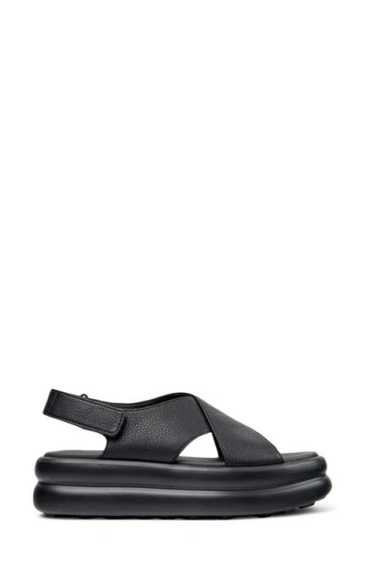 Camper Pelotas Flota Up Platform Sandal In Black