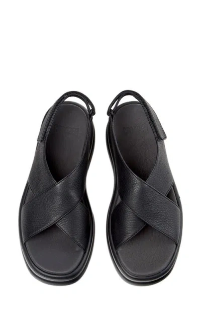 Camper Pelotas Flota Up Platform Sandal In Black