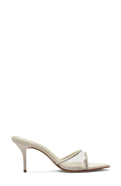 Schutz 75mm Elodie Vinyl Metallic Leather Mules In Silver