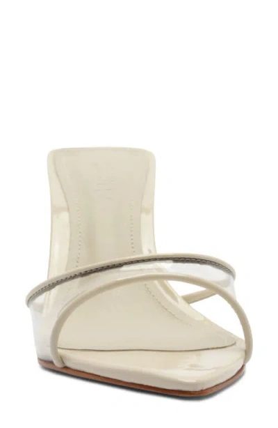 Schutz 75mm Elodie Vinyl Metallic Leather Mules In Silver