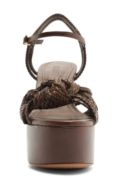 Schutz Kalina Ankle Strap Platform Sandal In Brown