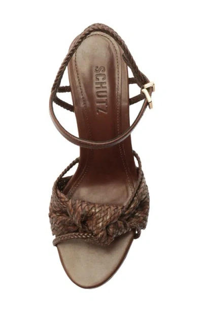 Schutz Kalina Ankle Strap Platform Sandal In Brown