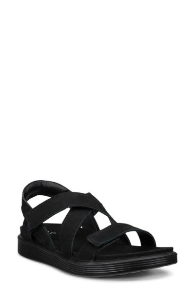 Ecco Crossover Touch-strap Sandals In Black