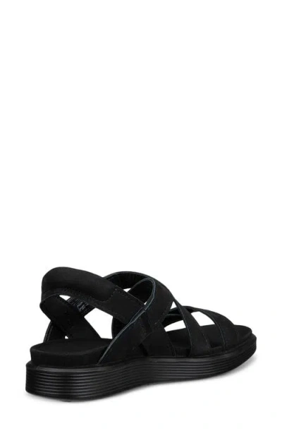 Ecco Crossover Touch-strap Sandals In Black